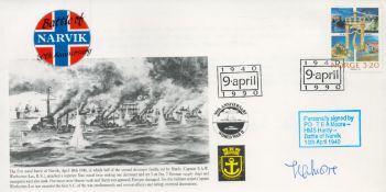 WWII PO TE A Moore HMS Hardy Battle of Narvik 1940 veteran signed 50th Anniversary commerative FDC
