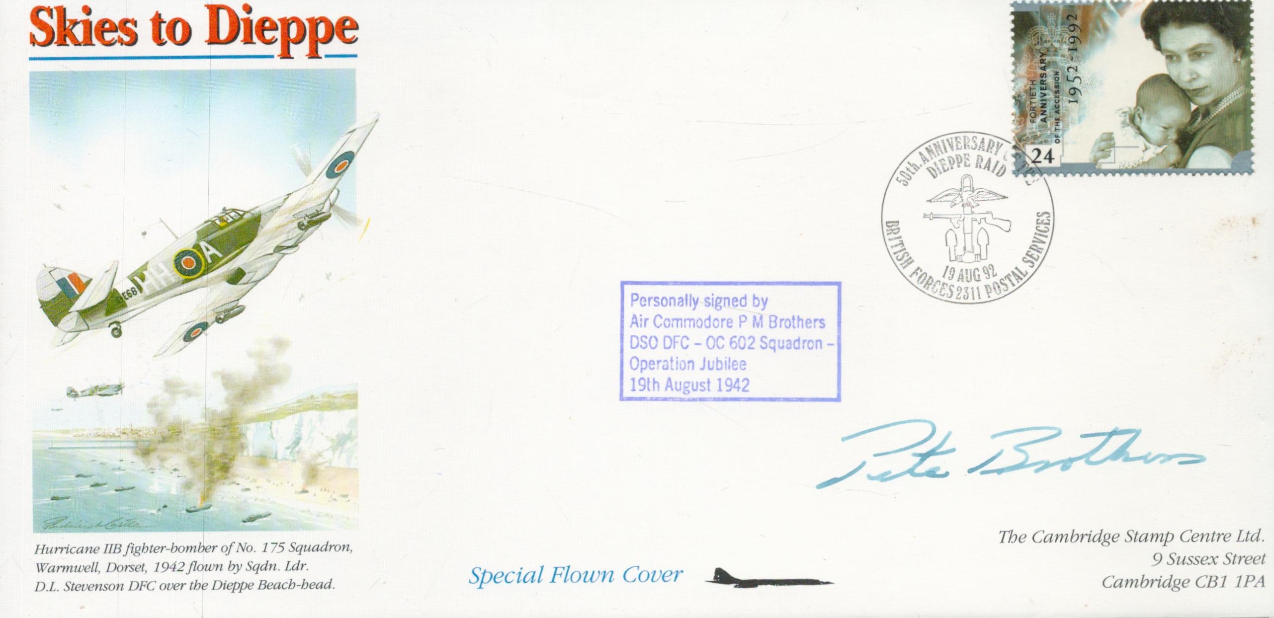 Air Cdre Pete Brothers 602 sqn DSO DFC WW2 RAF Battle of Britain fighter ace signed 1992 Concorde