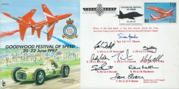 Red Arrows full team signed 1997 Goodwood Festival of Speed scarce flown RAF WW2 Air Display