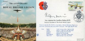 Vice Admiral Sir Geoffrey Dalton KCB signed 75th Anniversary of the Royal British Legion flown