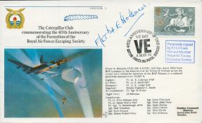 WWII Flt Lt Frank Holland member RAF Escaping Society signed The Caterpillar Club commemorating