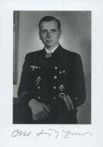 WWII Kapitanleutnant Otto Kretschmer signed 6x4 inch colour photo. Kreigsmarine Uboat veteran.