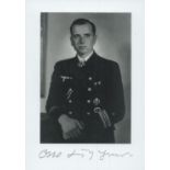 WWII Kapitanleutnant Otto Kretschmer signed 6x4 inch colour photo. Kreigsmarine Uboat veteran.