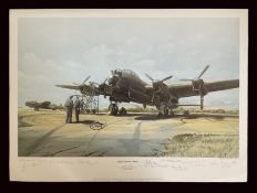 Flight Engineer's Report by Maurice Gardner Colour Print signed by the Artist plus 8 veterans