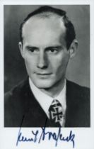 WWII Kapitanleutnant Paul Brasack signed 6x4 inch black and white photo. Kreigsmarine Uboat veteran.