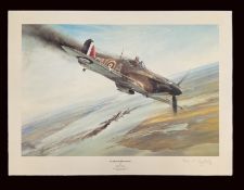 Battle of Britain V. C. by Robert Taylor Colour Print signed by the Artist plus Eric Knightley who