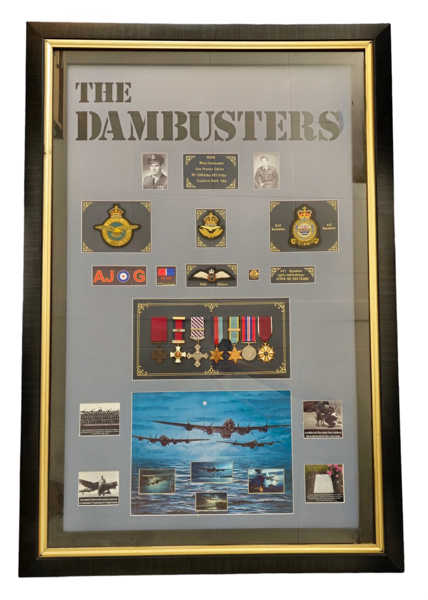 The Dambusters Mounted and Framed Large Commemorative Display with an approx overall size of 53 x 36