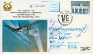 WWII Neville Duke DSO, DFC and 2 Bars signed The Caterpillar Club commemorating the 40th Anniversary