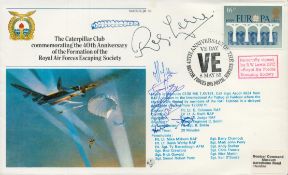 WWII R W Lewis DFC RAF ESCAPING Society signed The Caterpillar Club commemorating the 40th