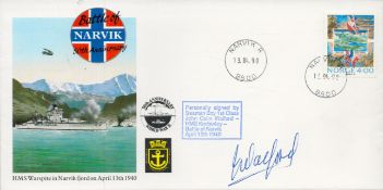 WWII Seaman Boy 1st Class John Colin Walford HMS Kimberley Battle of Narvik 1940 veteran signed 50th