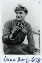 WWII Oberleutnant Hans George Hess signed 6x4 inch black and white photo. Kreigsmarine Uboat