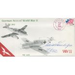German Aces of World War 11 Signed Ulrich Steinhilper, Luftwaffe Me109 pilot 26 Feb 1993 Ala