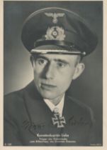 WWII Fregattenkapitan Heinrich Liebe signed 6x4 inch black and white photo. Kreigsmarine Uboat