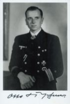 WWII Kapitanleutnant Otto Kretschmer signed 6x4 inch colour photo. Kreigsmarine Uboat veteran.