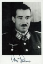 WWII General Adolf Galland signed 6x4 inch black and white photo. Good Condition. All autographs