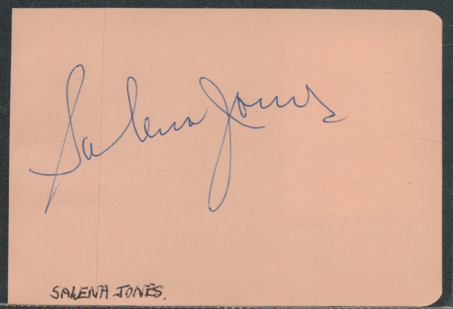 Salena Jones signed album page. Good condition Est.