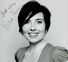 Rachel Pierman signed Black & White photo Approx. 6x5.5 Inch. Is a dynamic, versatile broadcast