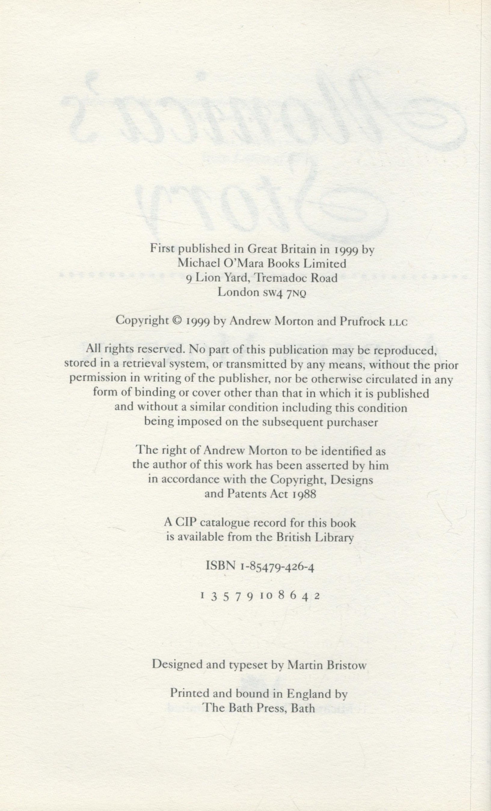 Monica Lewinsky signed Monica's Story by Andrew Morton first edition 1999 hardback book. Good - Image 4 of 4