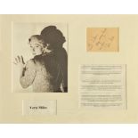 Vera Miles signed album page mounted with bio-page and black and white photo. Approx overall size