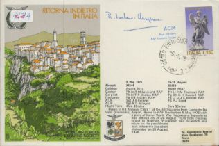 Bernard Ivelaw Chapman ACM signed Ritorna Indietro in Italia flown FDC PM 00050 Fiumicino