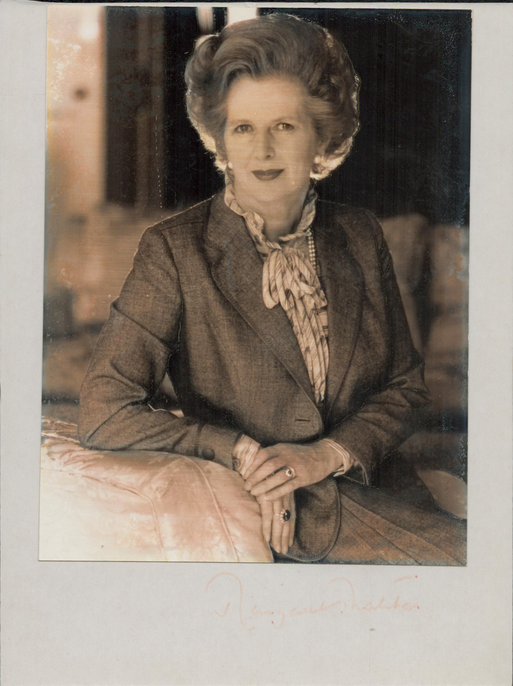 Margaret Thatcher signed presentation photograph. Originally gifted to UK ambassador to Portugal.