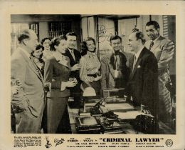 Pat O'Brien signed 10x8" black and white phot from the 1951 movie Criminal Lawyer. Patrick O'Brien