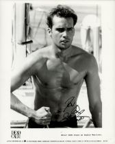 Billy Zane signed 10x8inch black and white movie still from Dead Calm. Dedicated. Good condition