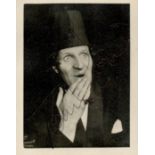 Tommy Cooper signed 3x2inch black and white photo with Josef Locke on reverse. Good condition Est.