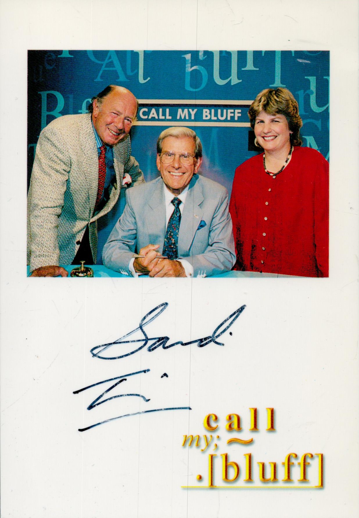 Sandi Toksvig signed Promo. Colour Photo Approx. 6x4 Inch. 'Call My Bluff'. Is a Danish-British