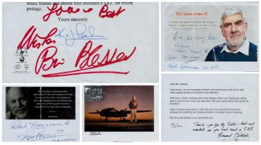 Collection Brian Blessed signed compliments slip, Gerard Gibbons signed thank you note, Richard