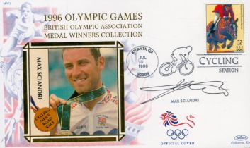 Max Sciandri signed 1996 Olympic Games Medal Winners Collection Benham FDC PM Atlanta GA Jul 31,