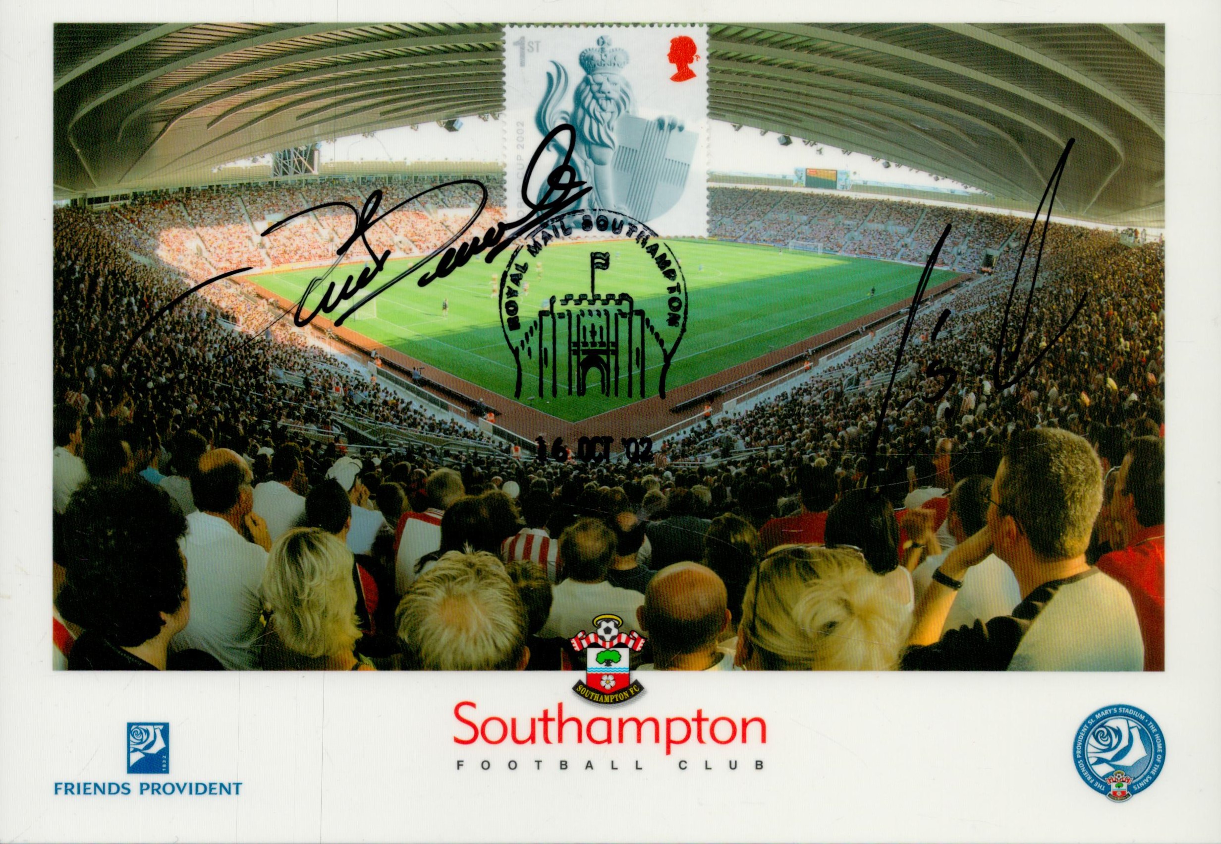 Football Francis Benali MBE and Charles Lundekvam signed Southampton F.C laminated Friends Provident