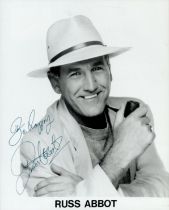 Russ Abbot signed Promo. Black & White Photo 10x8 Inch. Is an English musician, actor and