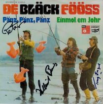 Black Fooss signed colour magazine front cover. German music group. Good condition Est.