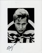 Mark Wynter signed 10x8inch black and white photo. Singer of Venus in blue jeans. Good condition