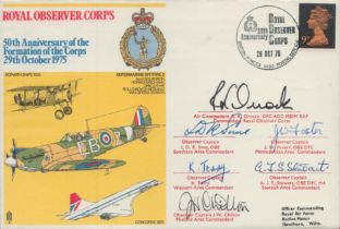 Royal Observer Corps 50th Anniversary of the Formation of the Corps 29th Oct 1975 multi signed FDC