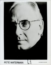 Pete Waterman, OBE DL signed Black & White Photo 10x8 Inch. Is an English record producer,