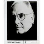 Pete Waterman, OBE DL signed Black & White Photo 10x8 Inch. Is an English record producer,