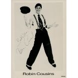 Robin Cousins signed 6x8" black and white photo, dedicated. Good condition Est.