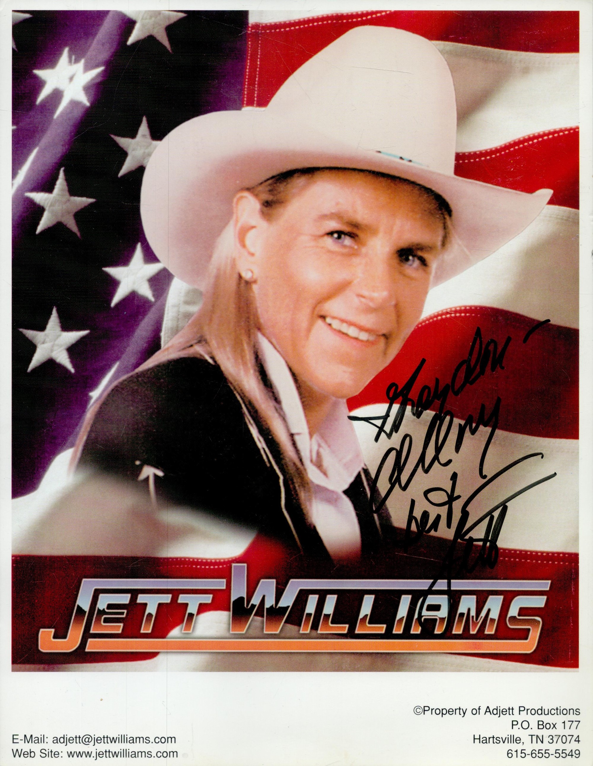 Jett Williams signed Promo. Colour Photo 10x8 Inch. Is an American singer and songwriter. Good