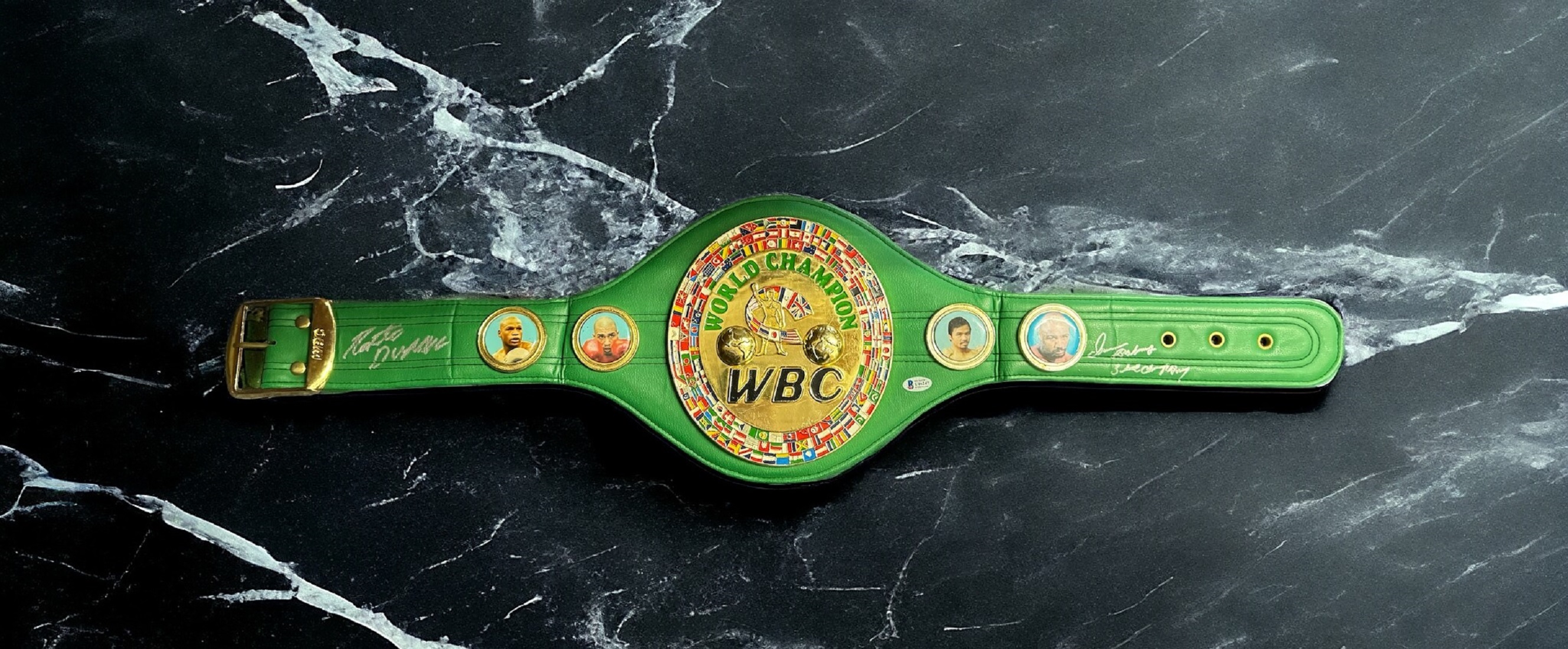 Iran Barkley and Roberto Duran signed WBC replica belt. - Image 2 of 2