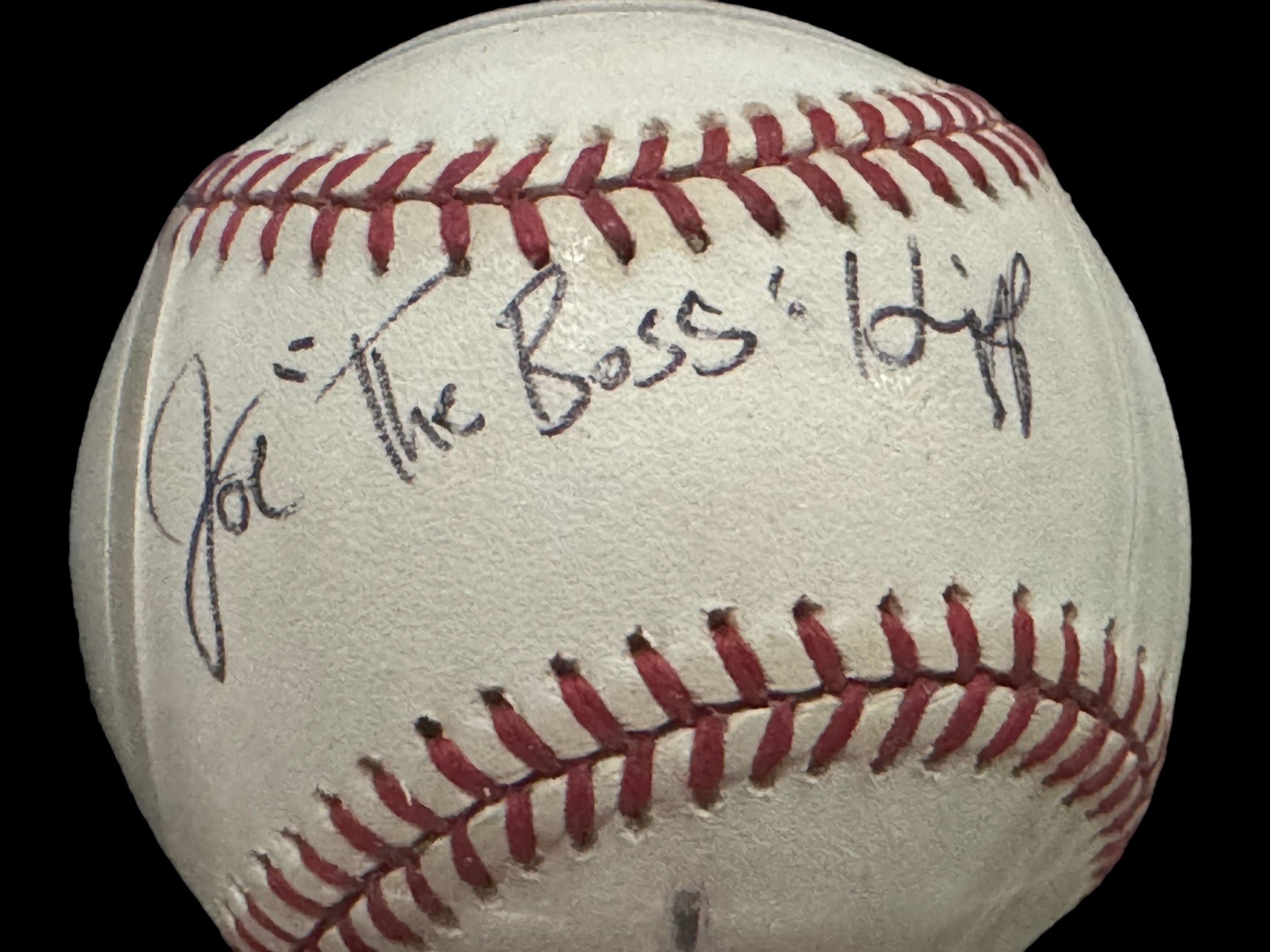 Joe "The Boss" Hipp signed baseball in display case. (born December 7, 1962) is a retired - Image 2 of 2