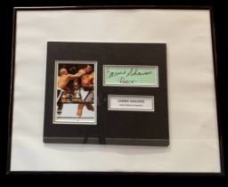 Earnie Shavers 21x16 inch framed and mounted signature display includes signed album page and colour