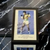 John Conteh signed 13x10 inch approx framed collur photo dedicated.