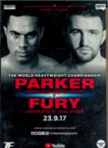 Joseph Parker v Hughie Fury WBO Heavyweight Championship programmed Manchester Arena date 23.9.