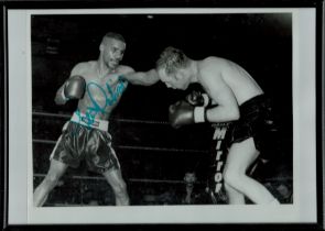 Steve Robinson signed black and white photo. Framed to approx size 12x8inch.