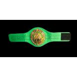 Gerry Cooney and Larry Holmes signed WBC mini replica belt.