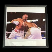Kubrat Pulev 13x13 inch framed and mounted colour photo unsigned.