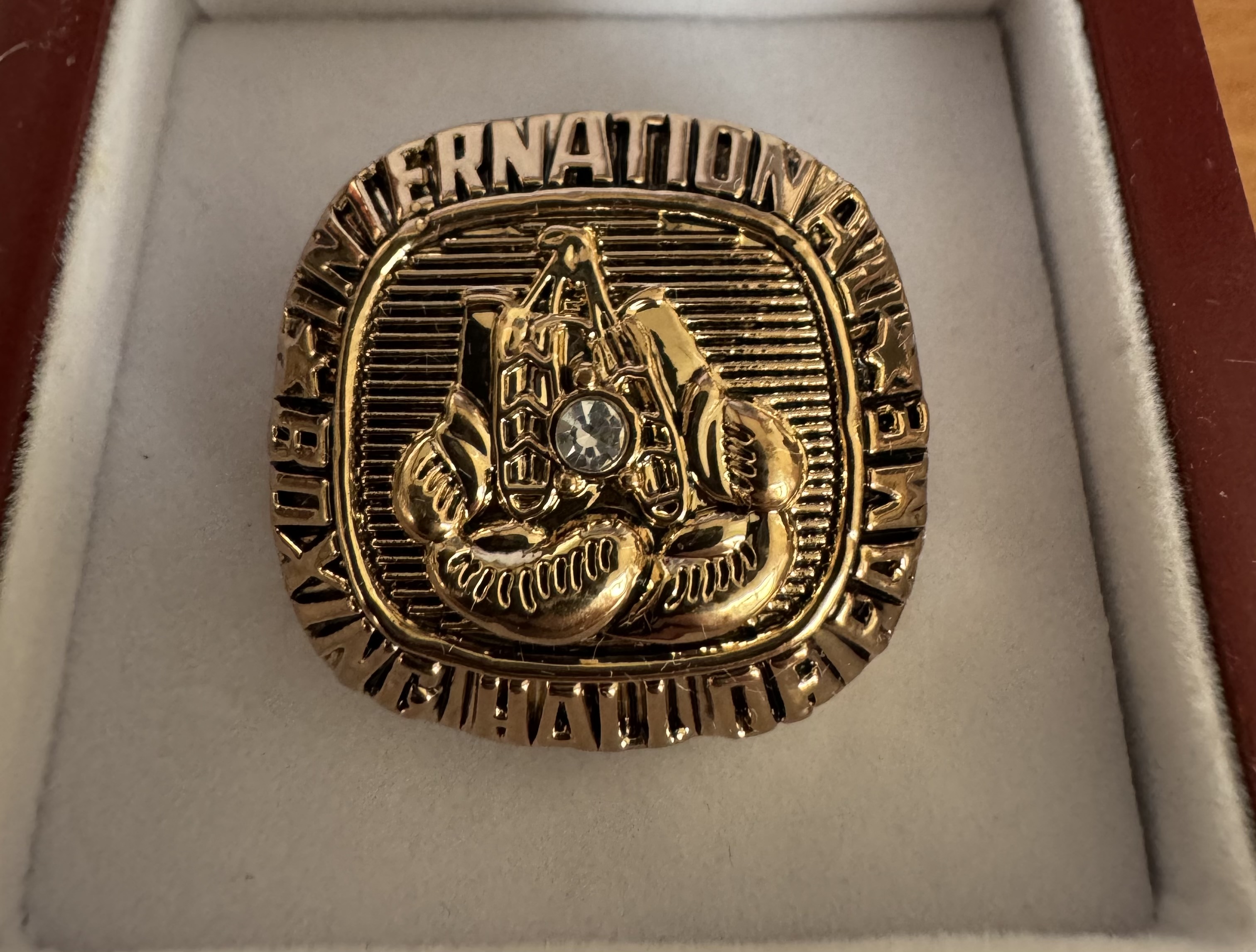 Canastota International boxing hall of fame commemorative ring in presentation box. - Image 2 of 2