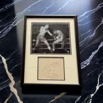 Randolph Turpin 17x13 inch overall framed and mounted signature piece includes signed album page and